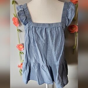 SO Cotton Gauze Ruffle Babydoll Top Size XL